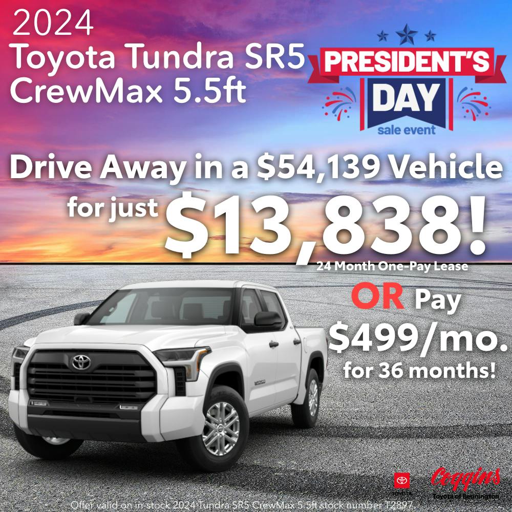 2024 Tundra SR5 CrewMax Lease Coggins Toyota Of Bennington