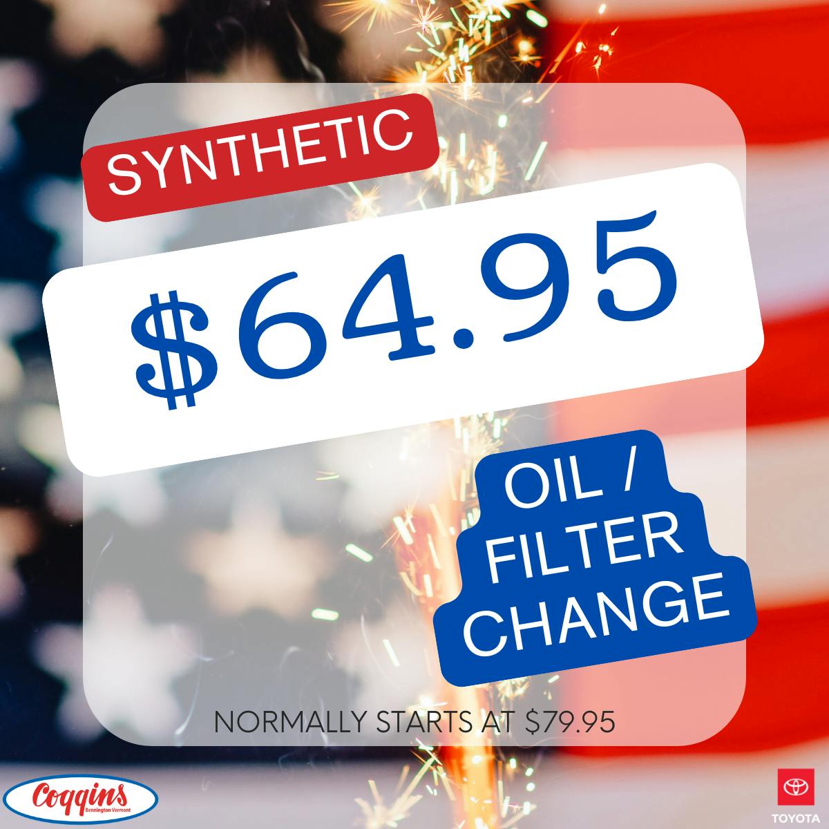 Synthetic Oil Change Special | Coggins Toyota of Bennington