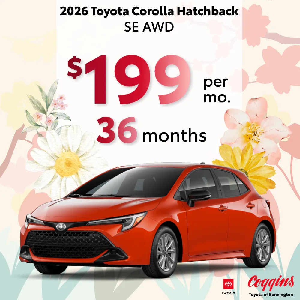 2026 Corolla Hatchback Lease | Coggins Toyota of Bennington