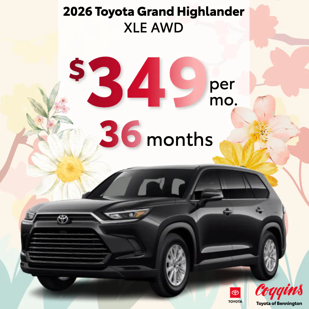 2026 Grand Highlander Lease | Coggins Toyota of Bennington