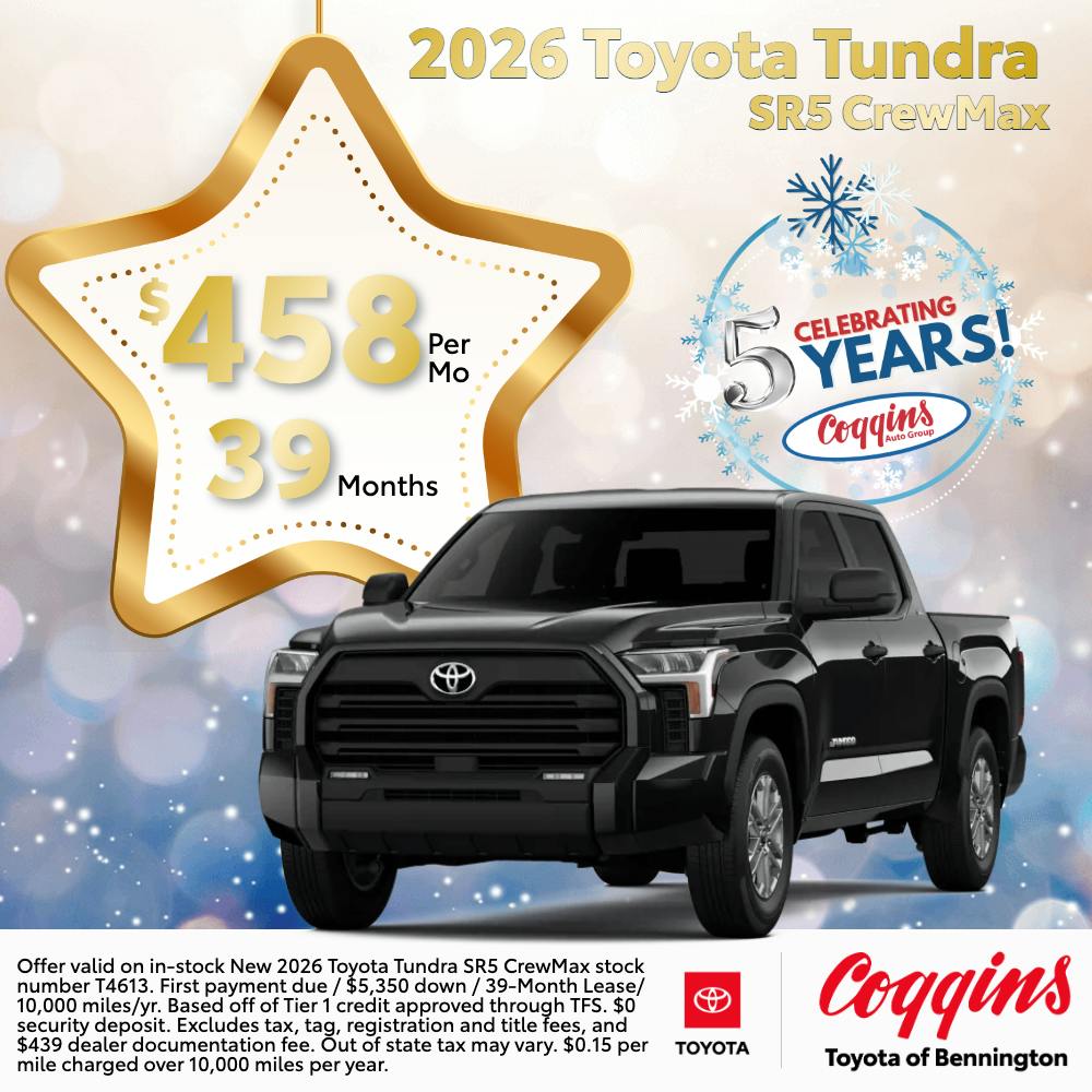 2026 Toyota Tundra Lease | Coggins Toyota of Bennington