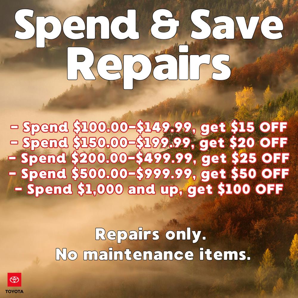 Spend & Save on Repairs! | Coggins Toyota of Bennington