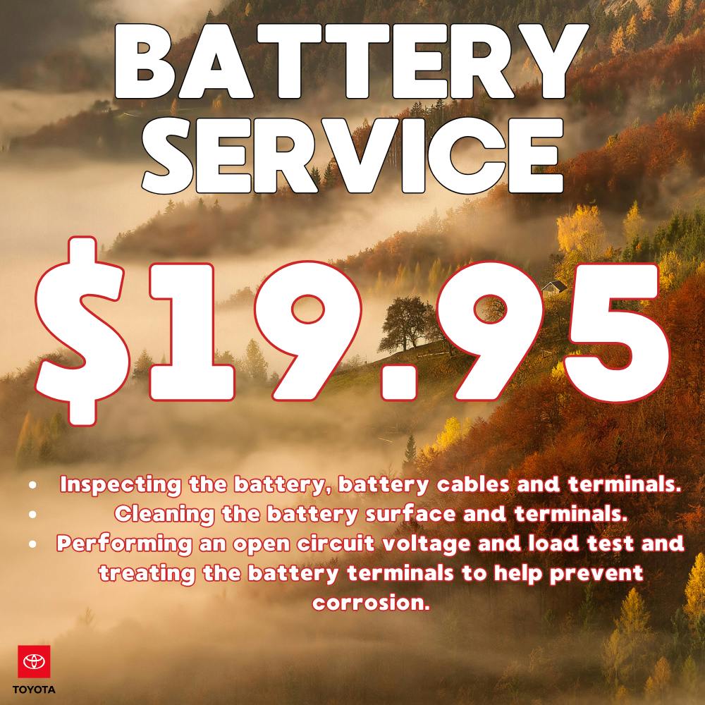 $19.95 Battery Service | Coggins Toyota of Bennington