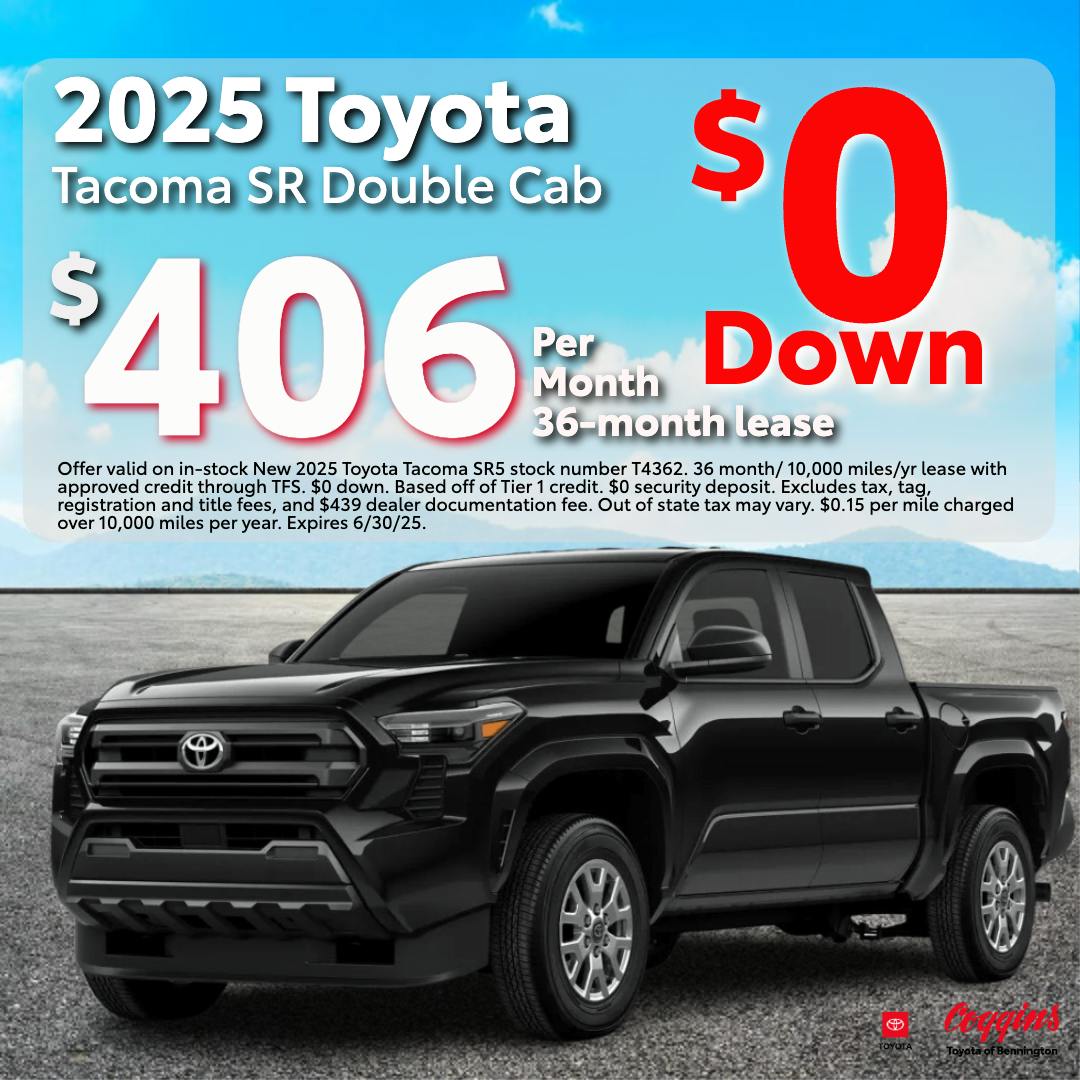 2025 Toyota Tacoma Lease | Coggins Toyota of Bennington