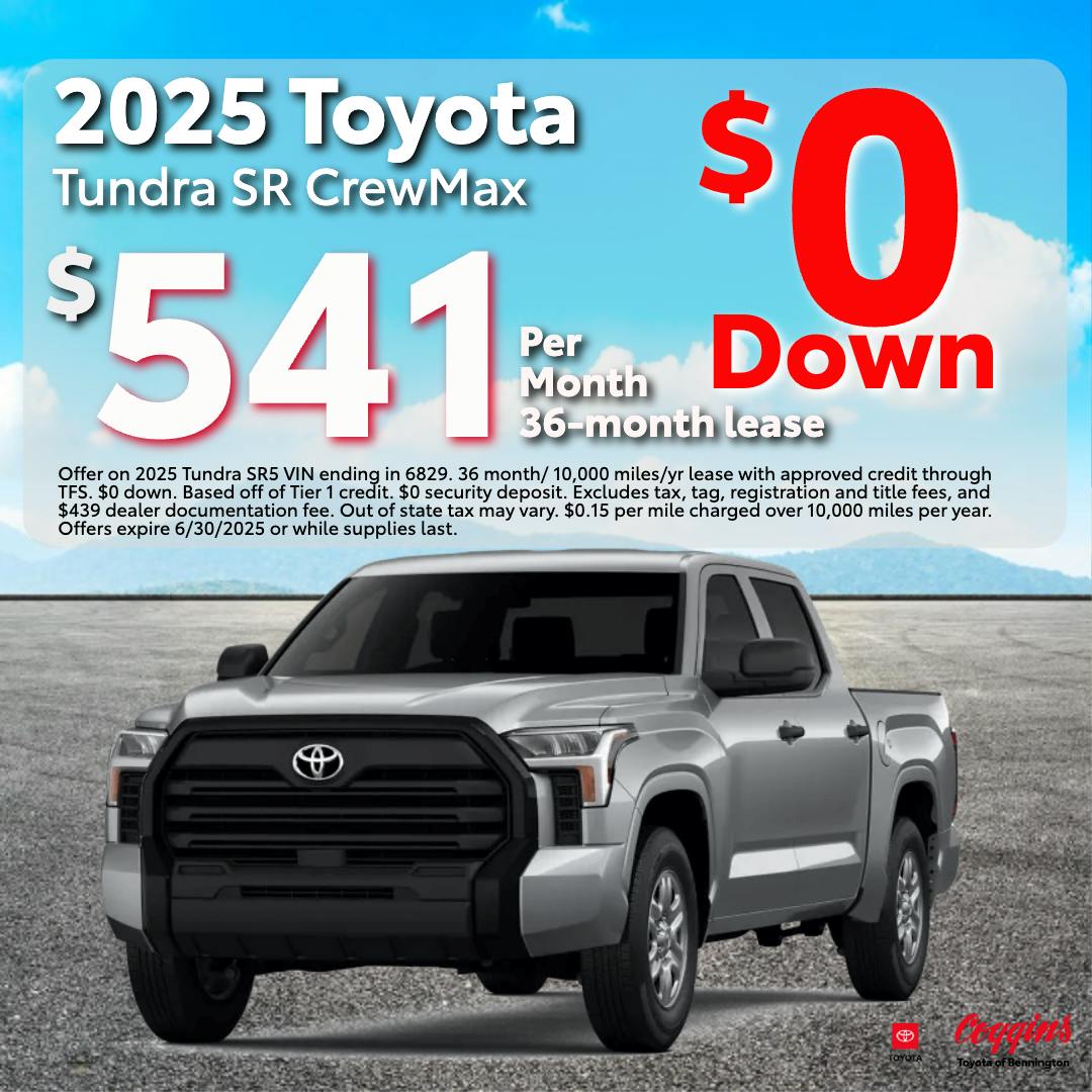 2025 Toyota Tundra Lease | Coggins Toyota of Bennington
