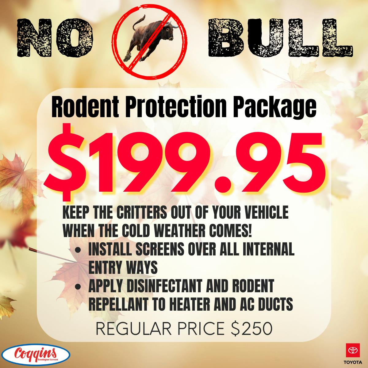 Rodent Protection Package | Coggins Toyota of Bennington