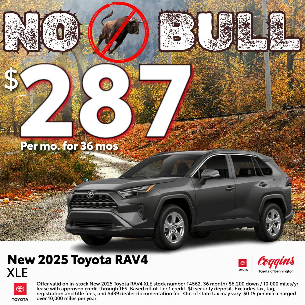 2025 Rav4 Lease Special | Coggins Toyota of Bennington