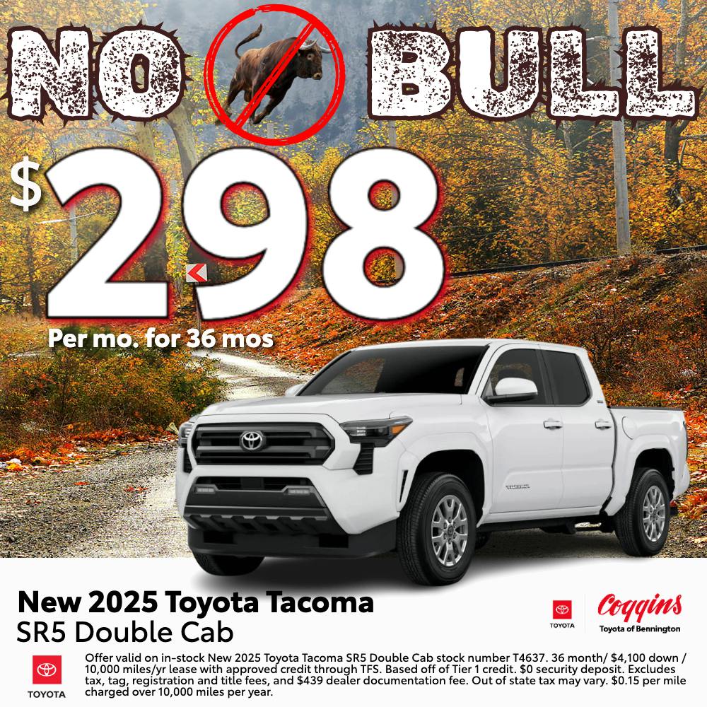 2025 Toyota Tacoma Lease | Coggins Toyota of Bennington