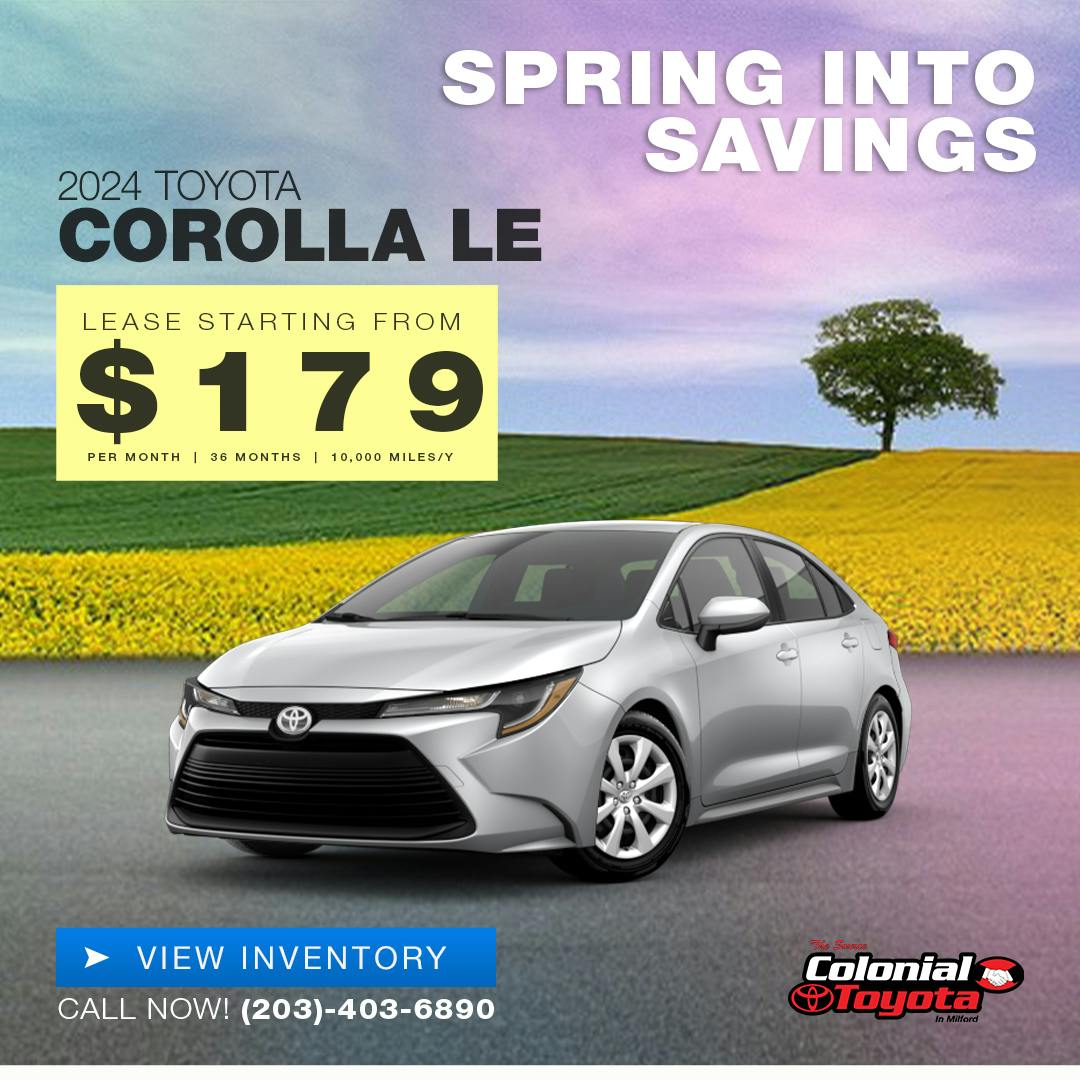 TOYOTA COROLLA LE LEASE OFFER | Colonial Toyota