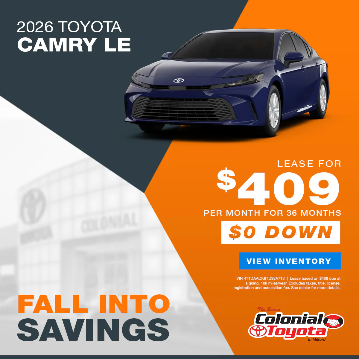 2026 Toyota Camry Lease | Colonial Toyota