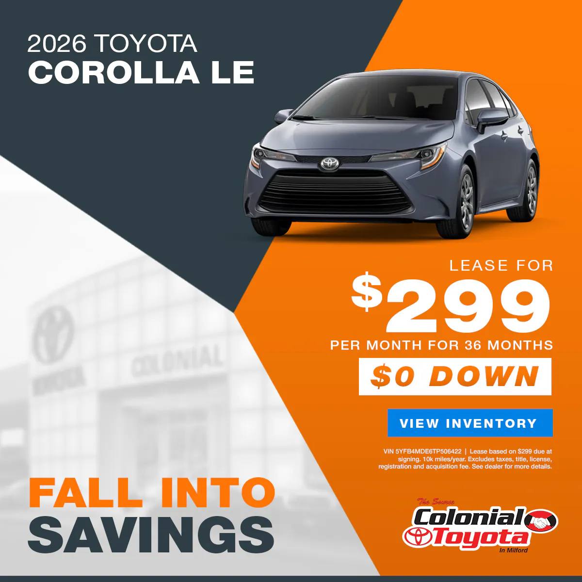 2026 Toyota Corolla Lease Offer | Colonial Toyota