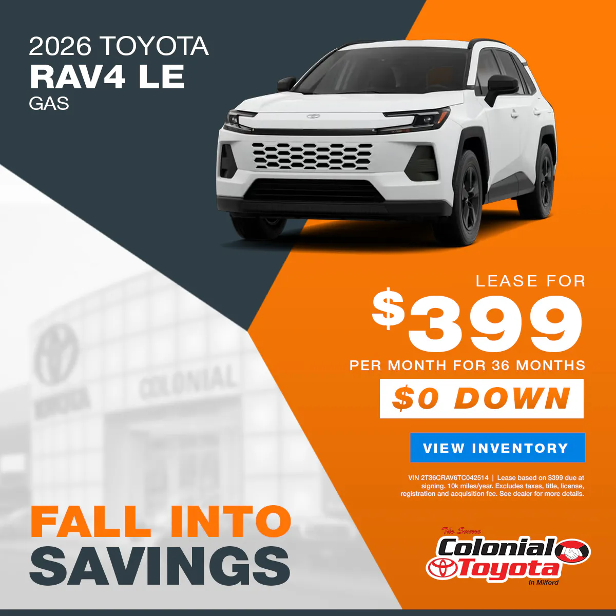2026 Toyota RAV4 Lease Offer | Colonial Toyota