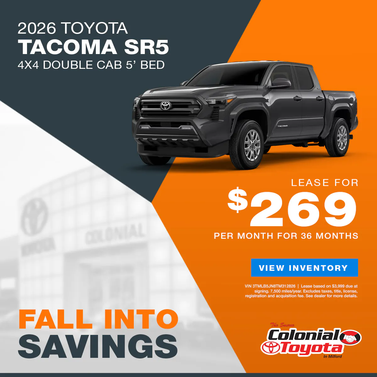 2026 Toyota Tacoma Lease Offer | Colonial Toyota