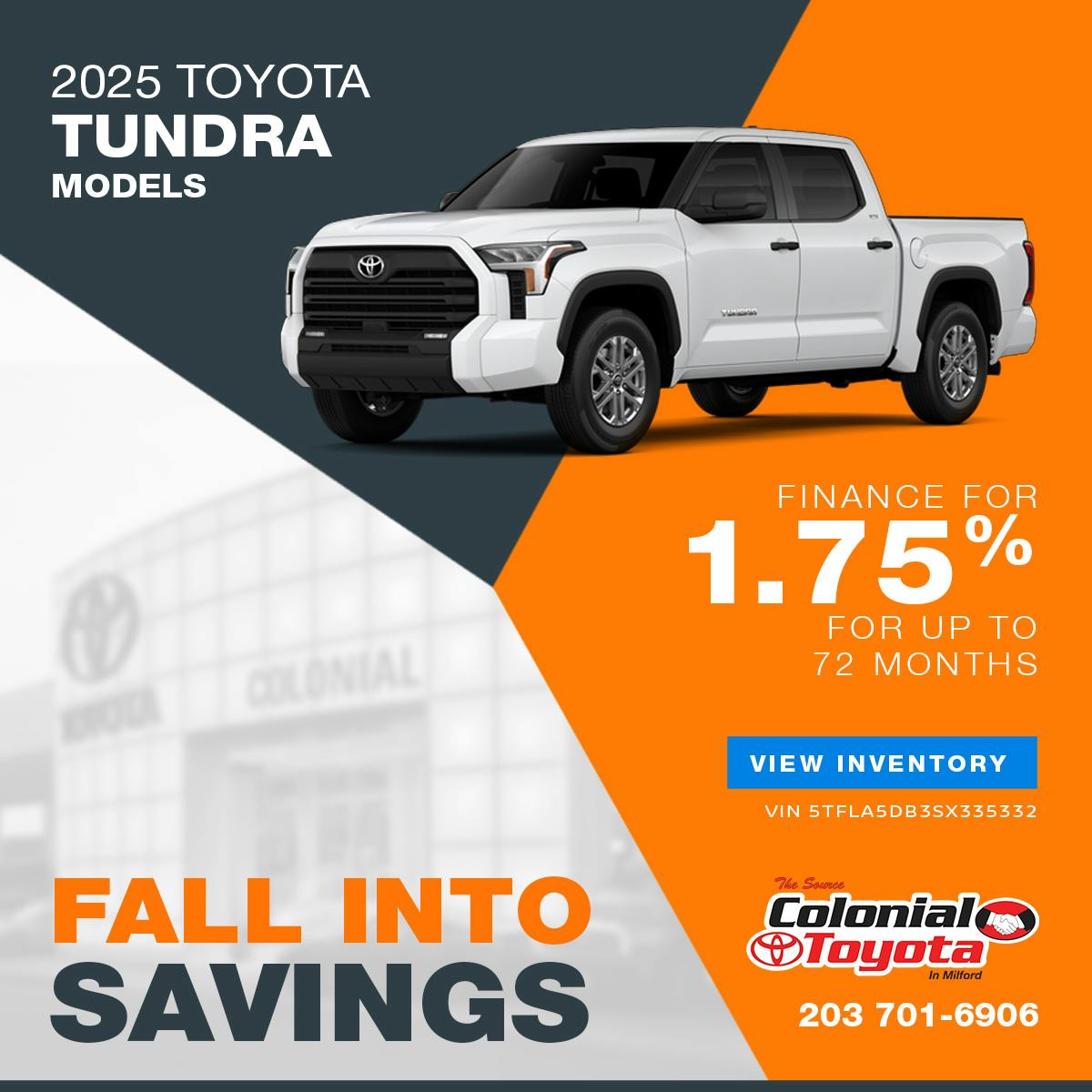 2025 Toyota Tundra Finance Offer | Colonial Toyota