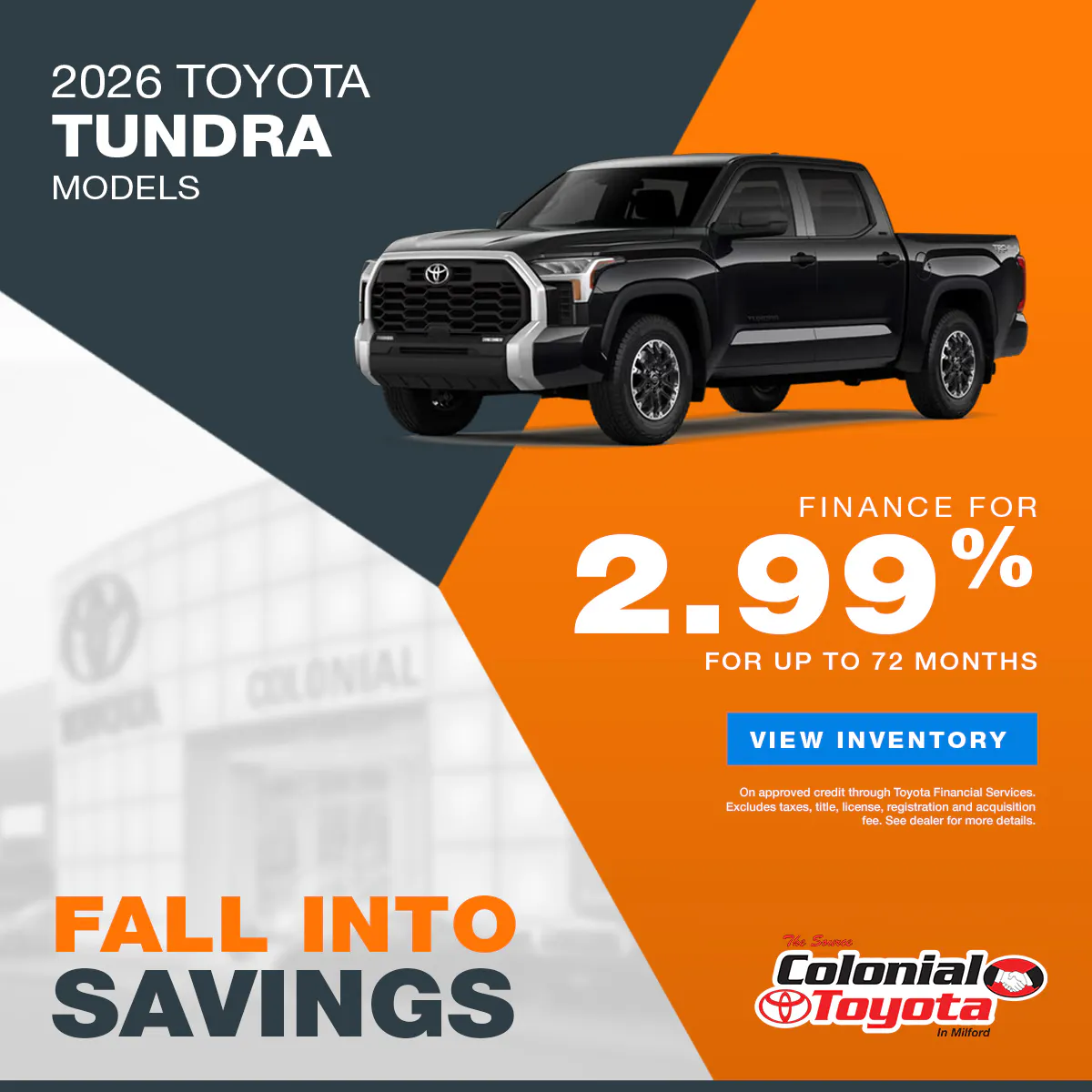 2026 Toyota Tundra Finance Offer | Colonial Toyota