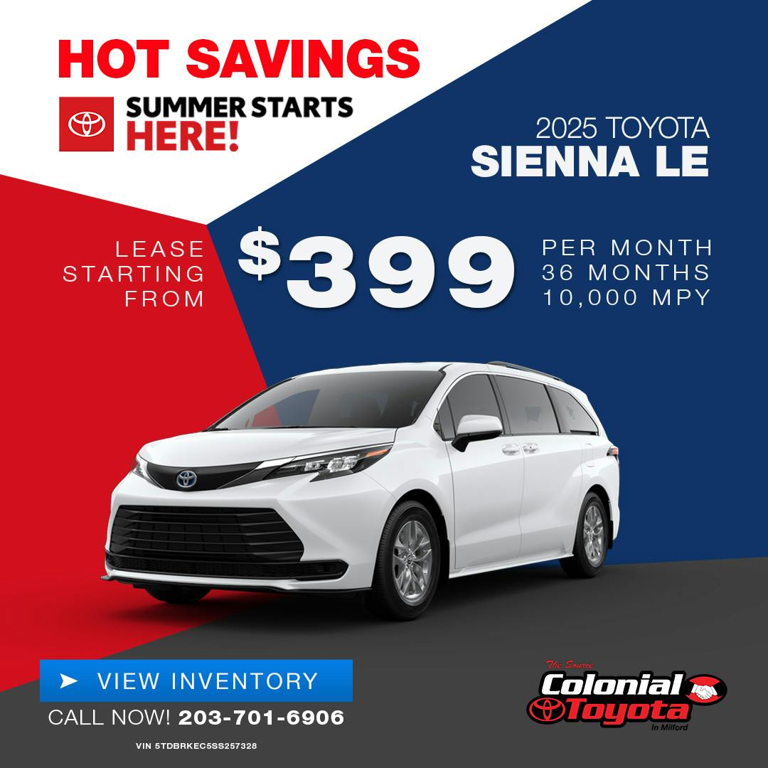 2025 Toyota Sienna Lease Offer | Colonial Toyota
