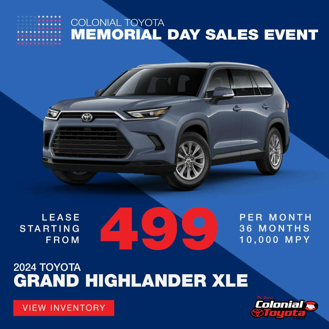 TOYOTA GRAND HIGHLANDER XLE LEASE OFFER | Colonial Toyota