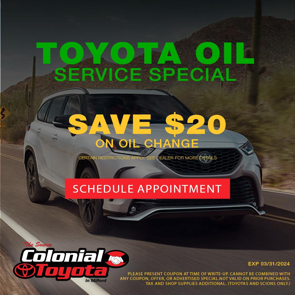 $20.00 Off Oil Change | Colonial Toyota