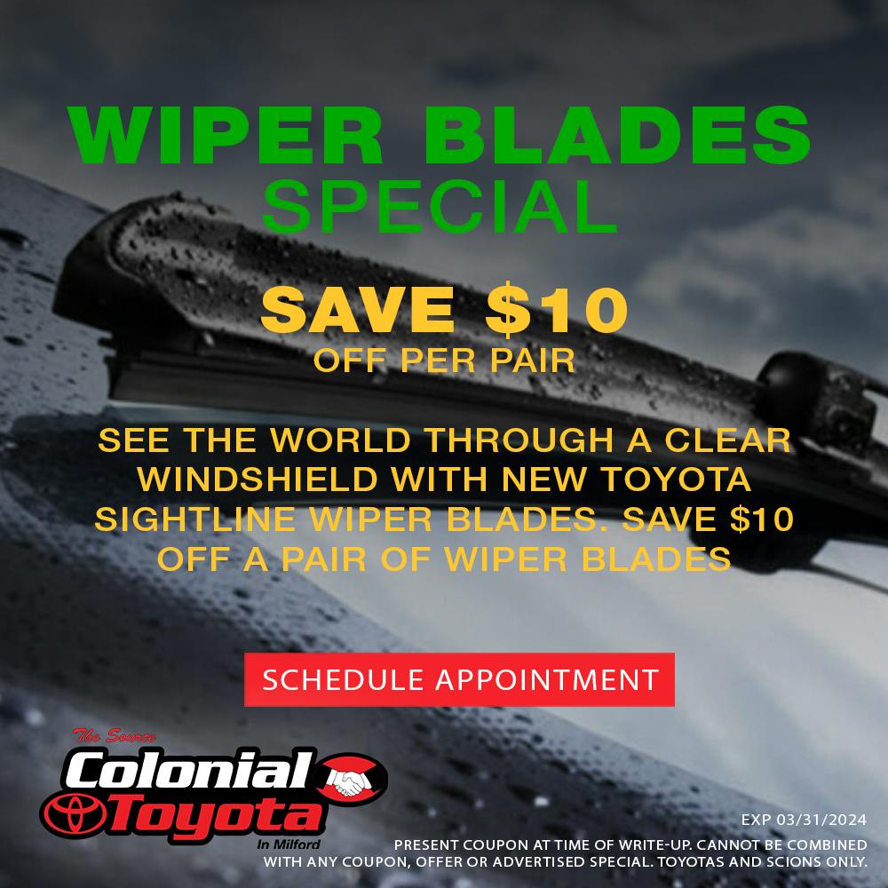 $10 Off Pair Toyota Wiper Blades | Colonial Toyota