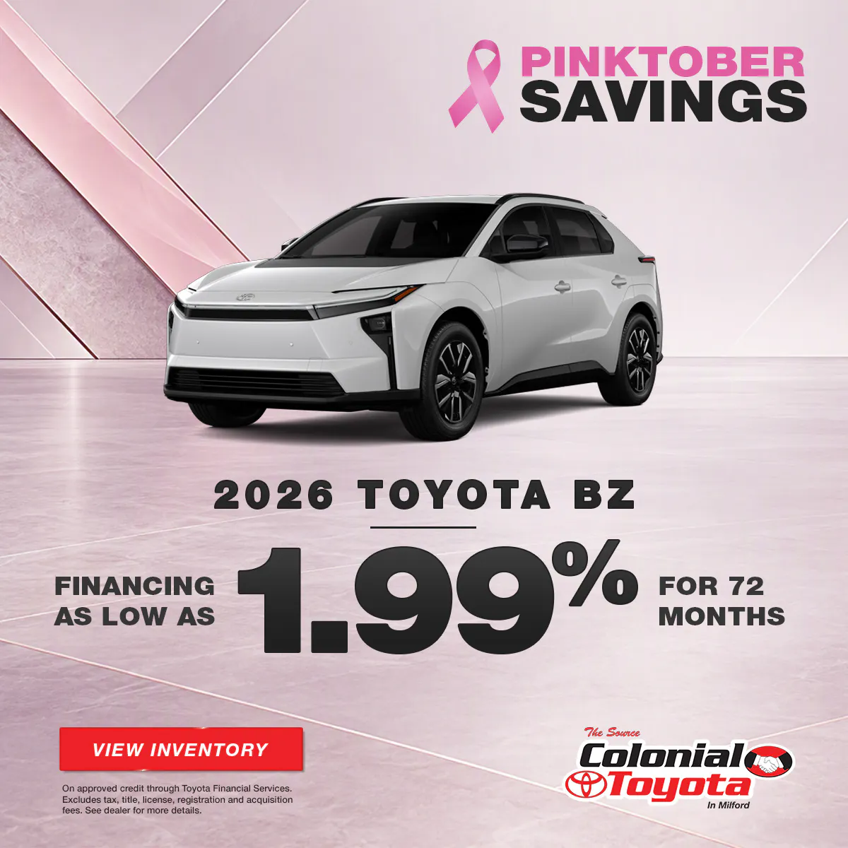 2026 Toyota bZ Finance Offer | Colonial Toyota