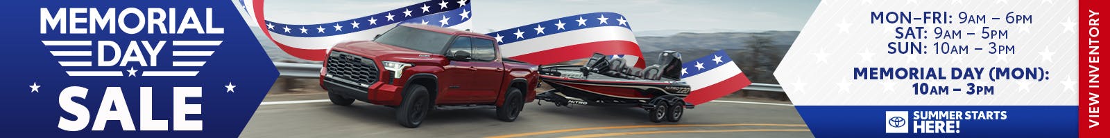 Memorial Day Sales banner starts 5-25