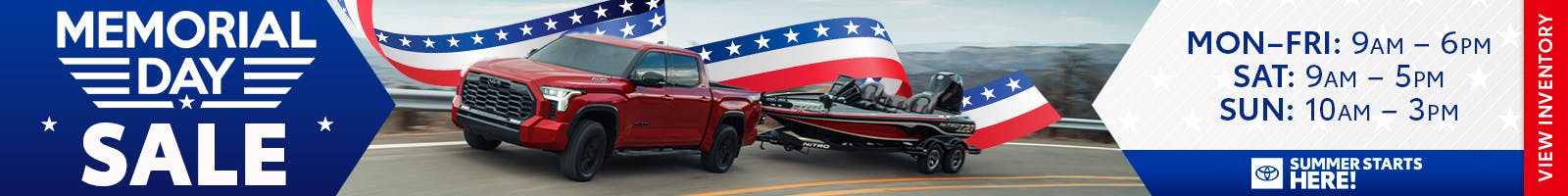 Memorial Day Sales banner starts 5-25