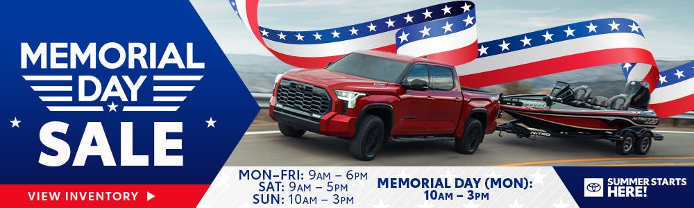 Memorial Day Sales banner starts 5-25 | Copeland Toyota