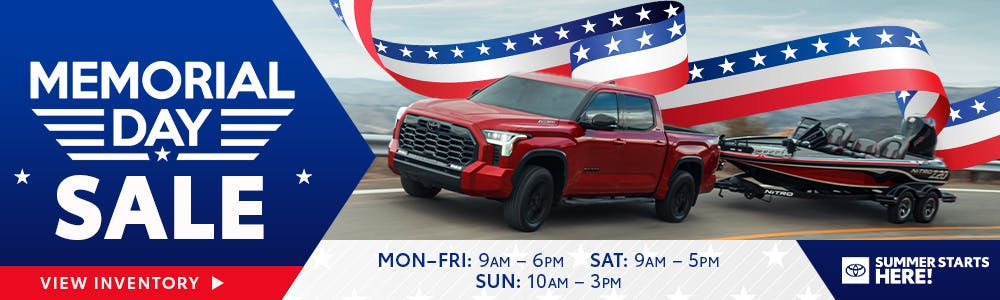 Memorial Day Sales banner starts 5-25 | Copeland Toyota