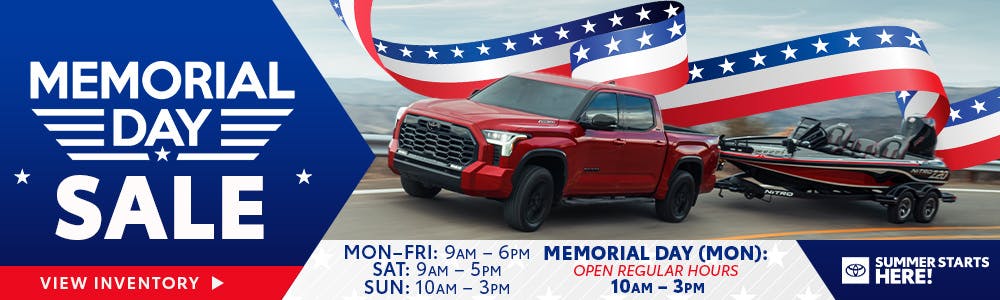 Memorial Day Sales banner starts 5-25 | Copeland Toyota