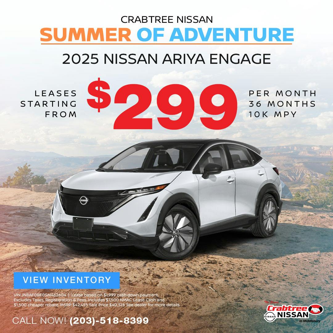 2025 Nissan Ariya Lease Offer | Crabtree Nissan