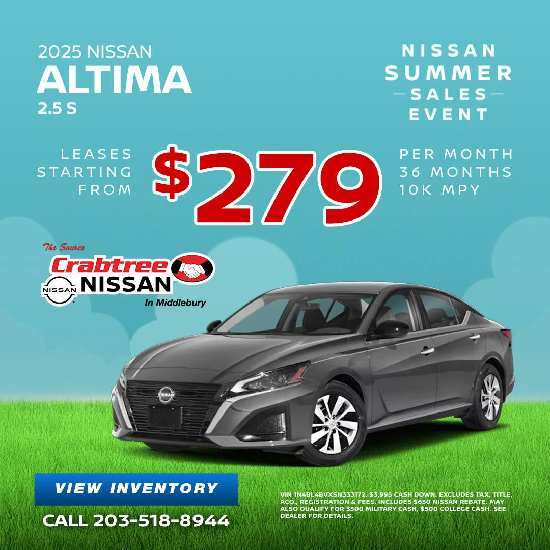 2025 Nissan Altima Lease Offer | Crabtree Nissan