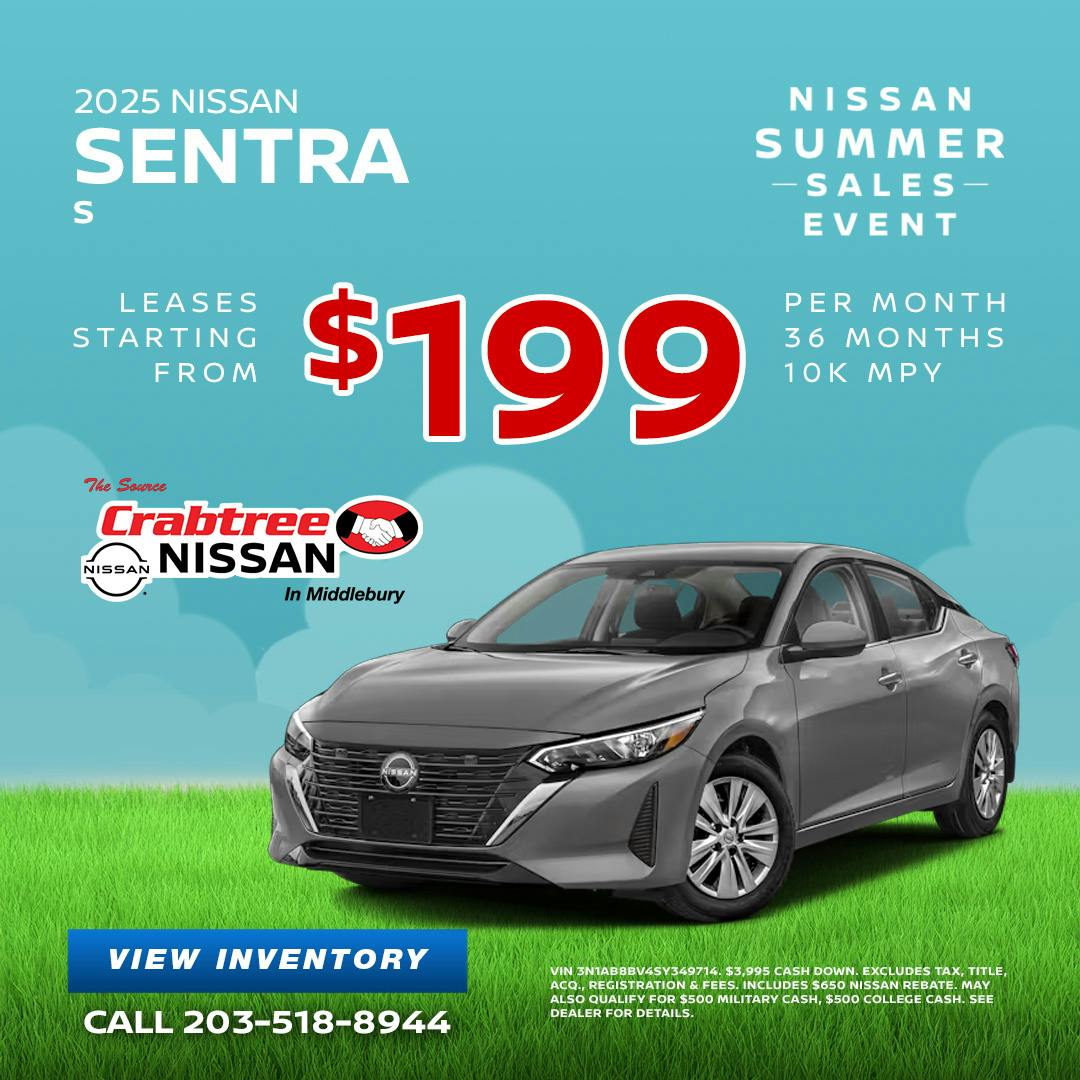 2025 Nissan Sentra Lease Offer | Crabtree Nissan
