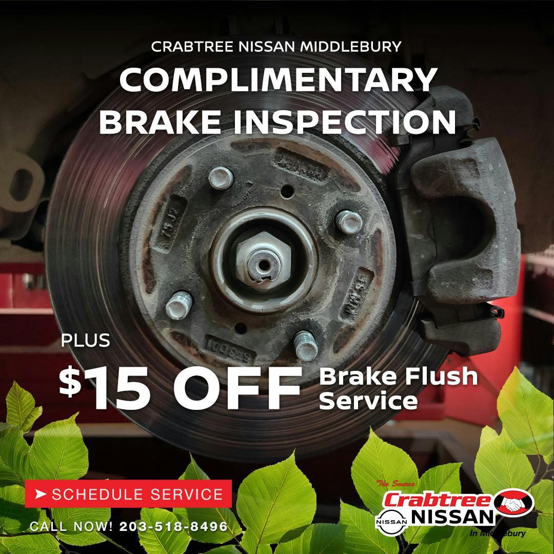 Complimentary Brake Inspection and Discount on Brake Flush | Crabtree Nissan