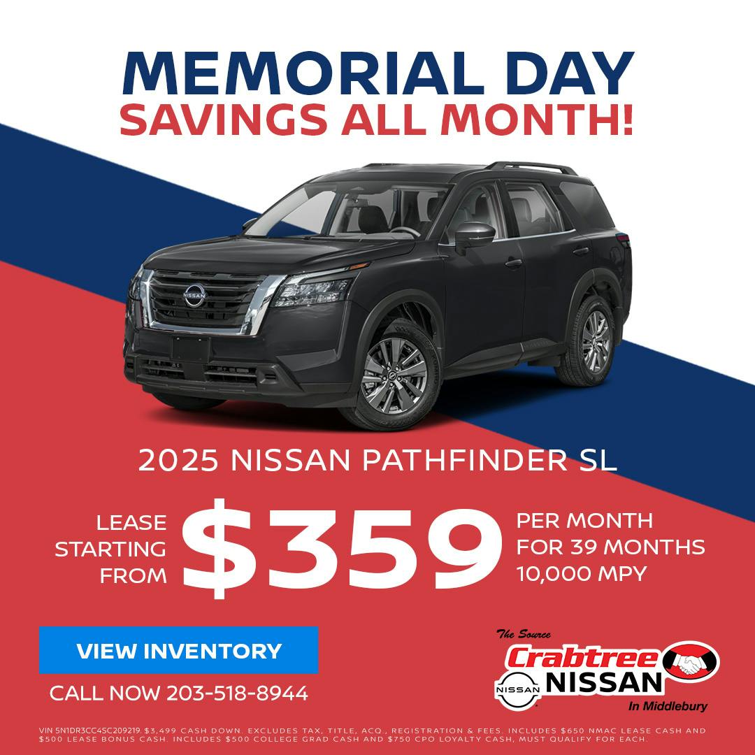 2025 Nissan Pathfinder Lease Offer | Crabtree Nissan