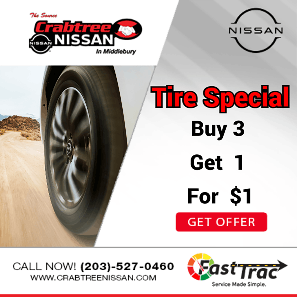Buy 3 Get 1 For $1 Tires | Crabtree Nissan