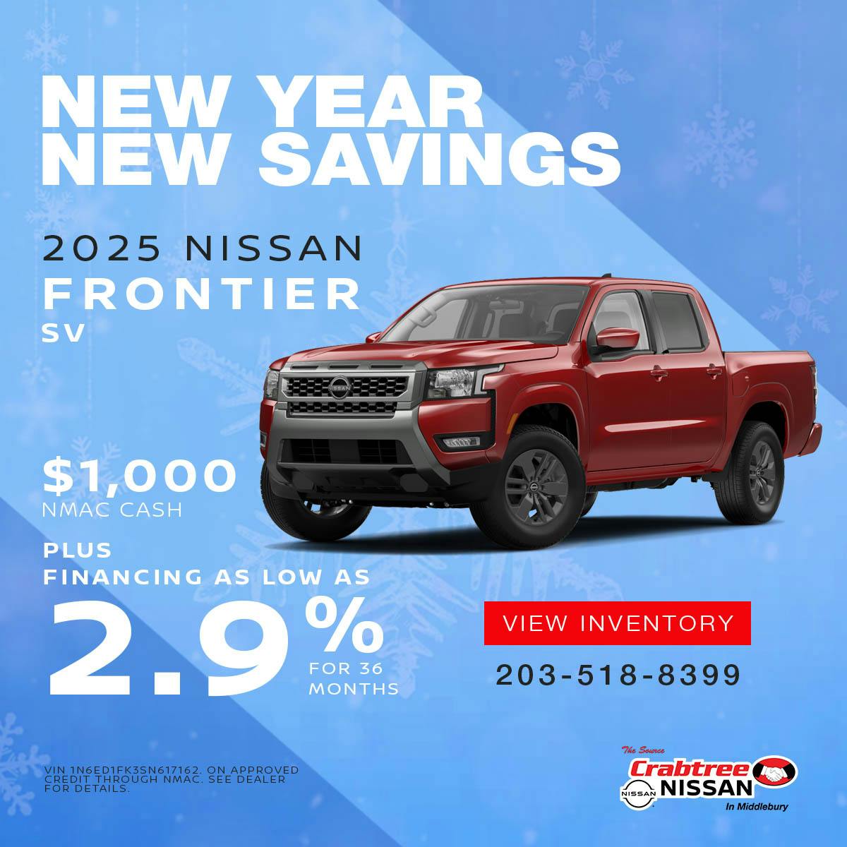 2025 Nissan Frontier Finance Offer | Crabtree Nissan