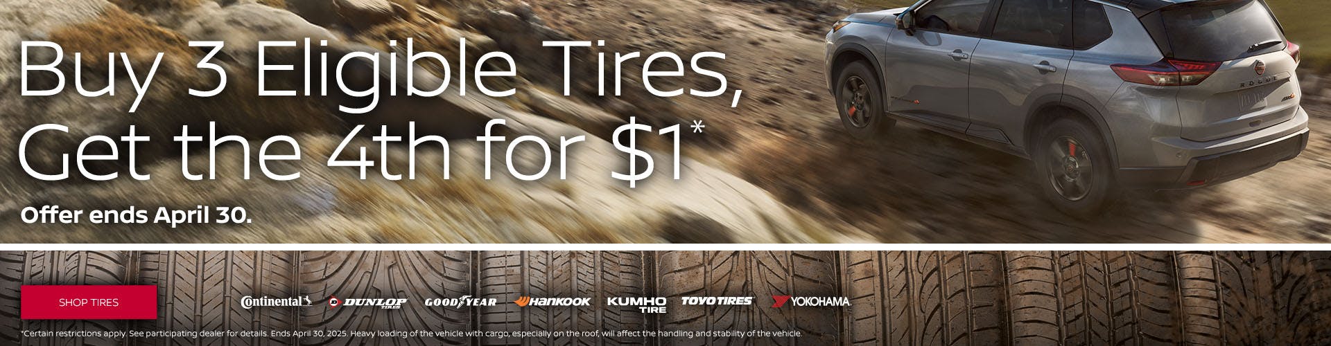 Buy 3 Get 1 For $1 Tires