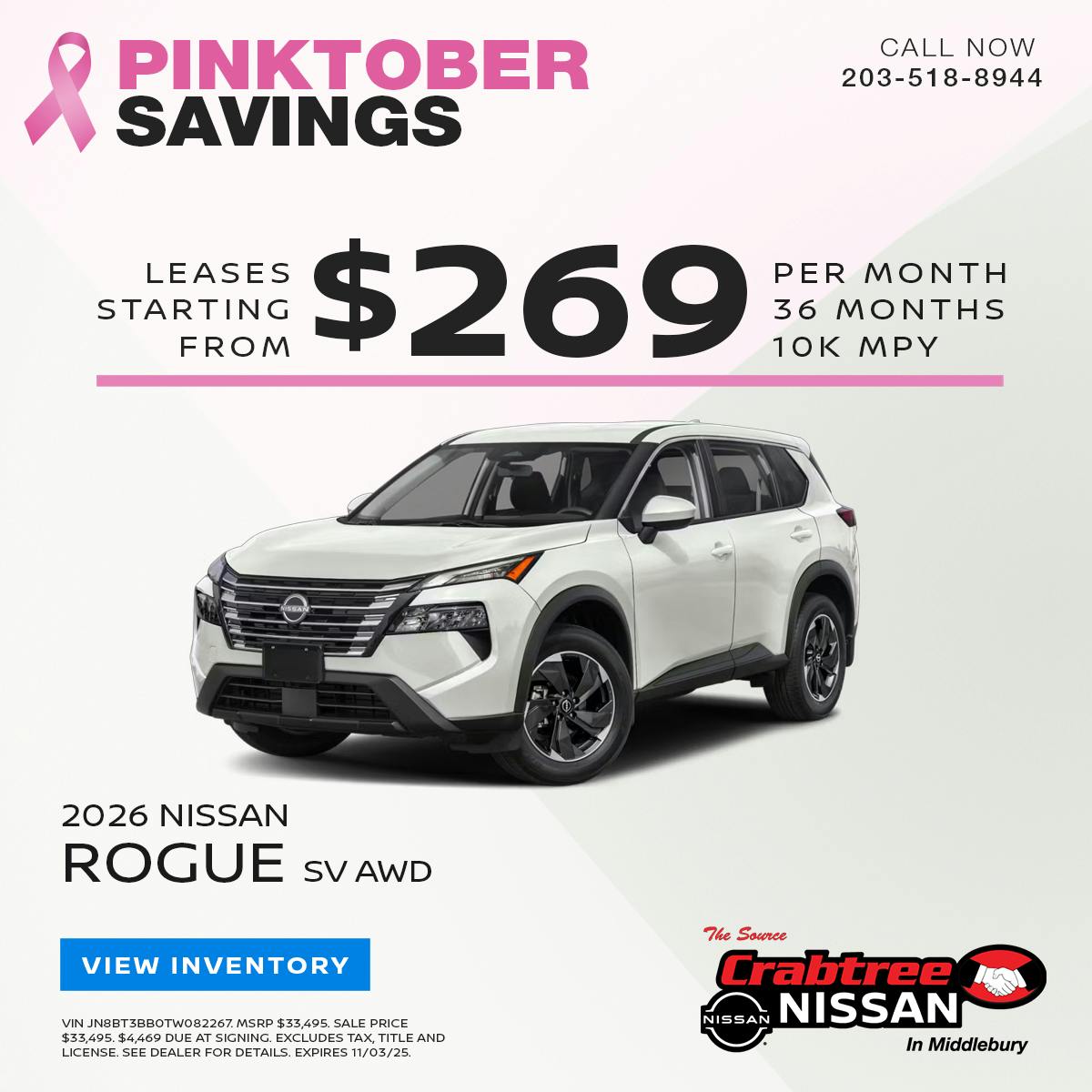 2026 Nissan Rogue Lease Offer | Crabtree Nissan