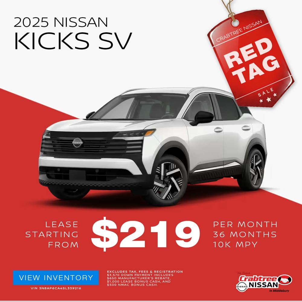 2025 Nissan Kicks Lease Offer | Crabtree Nissan