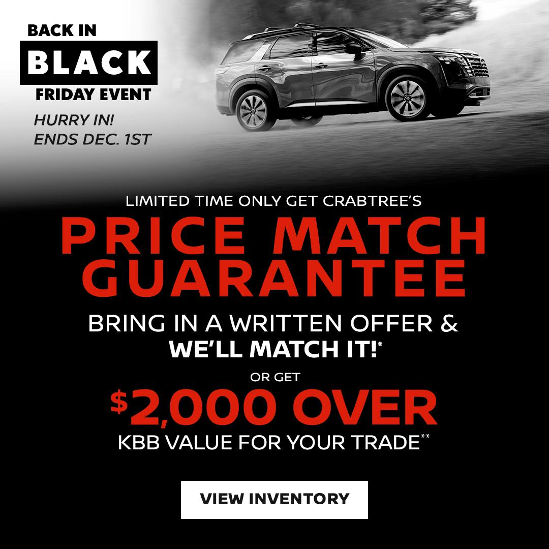 Crabtree Nissan Back in Black Friday Event
