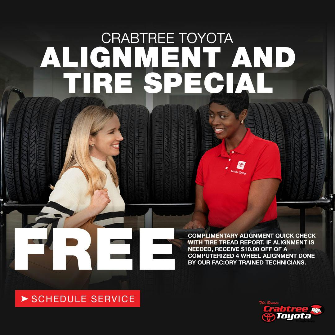 Free Alignment & Tire Inspection | Crabtree Toyota