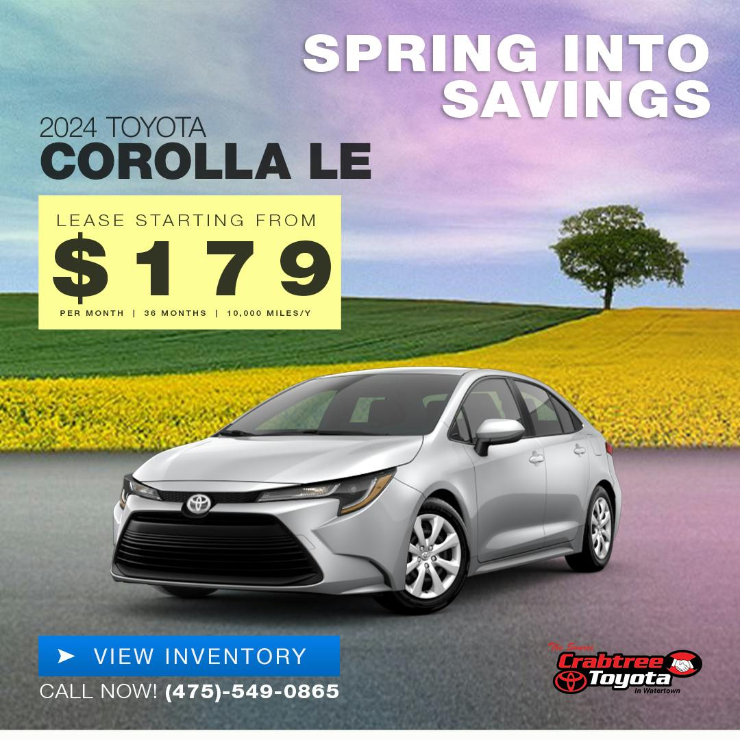 TOYOTA COROLLA LE LEASE OFFER | Crabtree Toyota