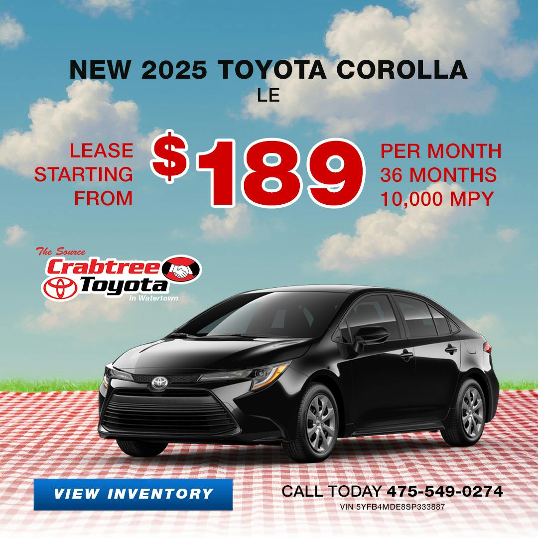 2025 Toyota Corolla Lease Offer | Crabtree Toyota