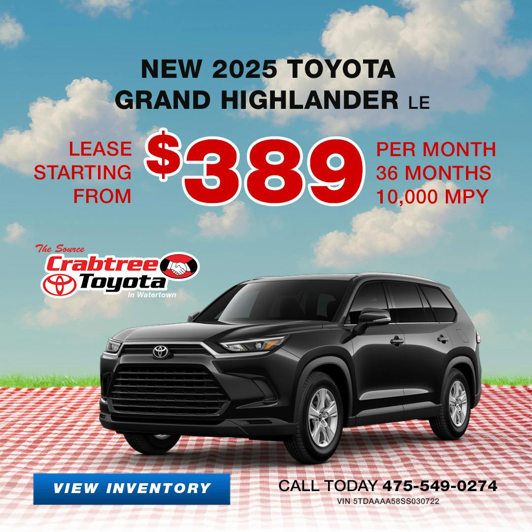 Toyota Grand Highlander Lease Offer | Crabtree Toyota