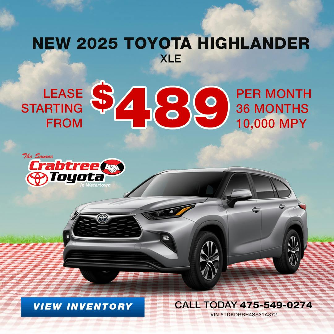 2025 Toyota Highlander Lease Offer | Crabtree Toyota
