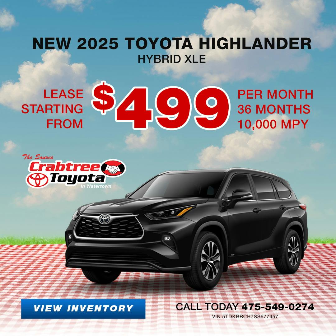2025 Toyota Highlander Hybrid Lease Offer | Crabtree Toyota