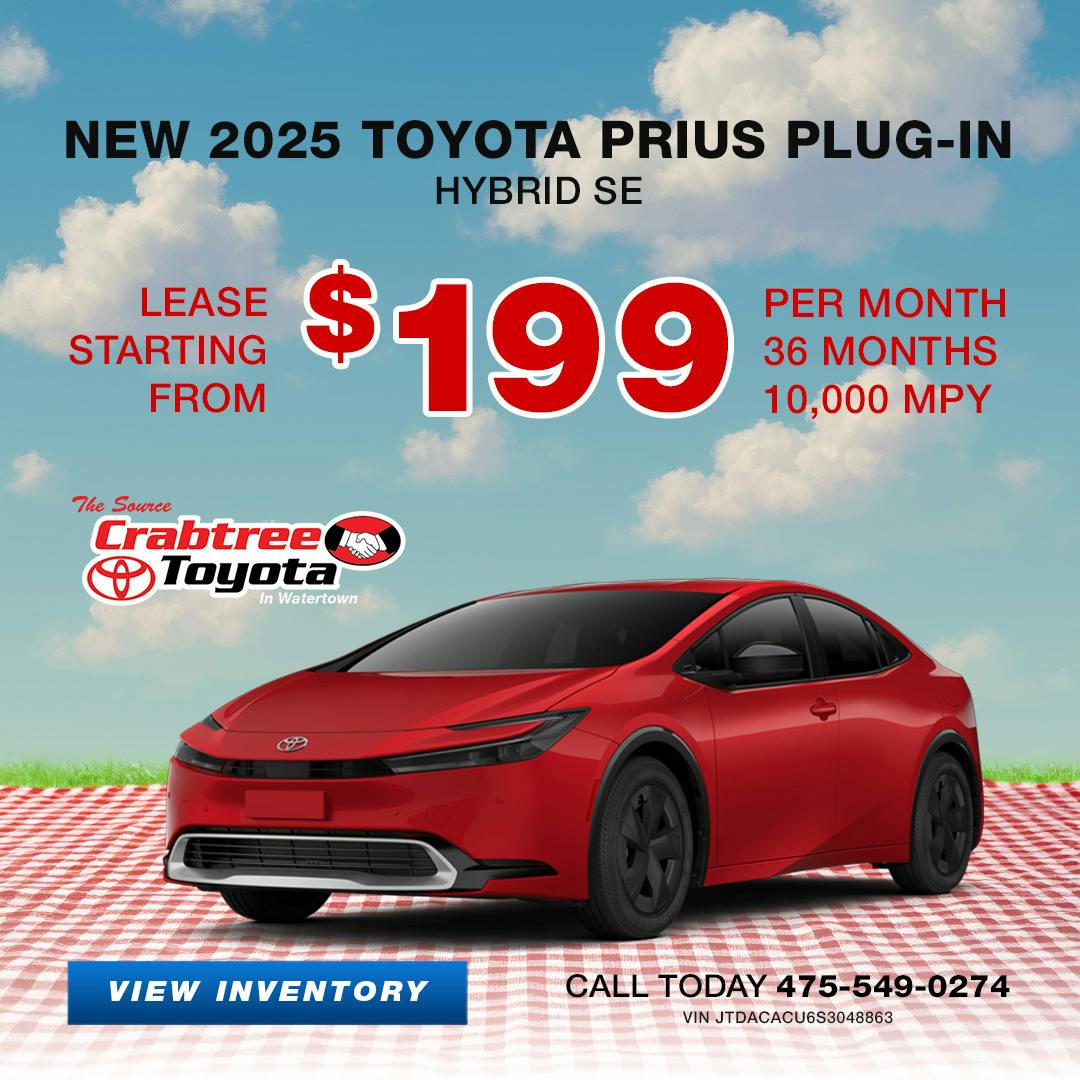 2025 Toyota Prius Plug-In Hybrid Lease Offer | Crabtree Toyota