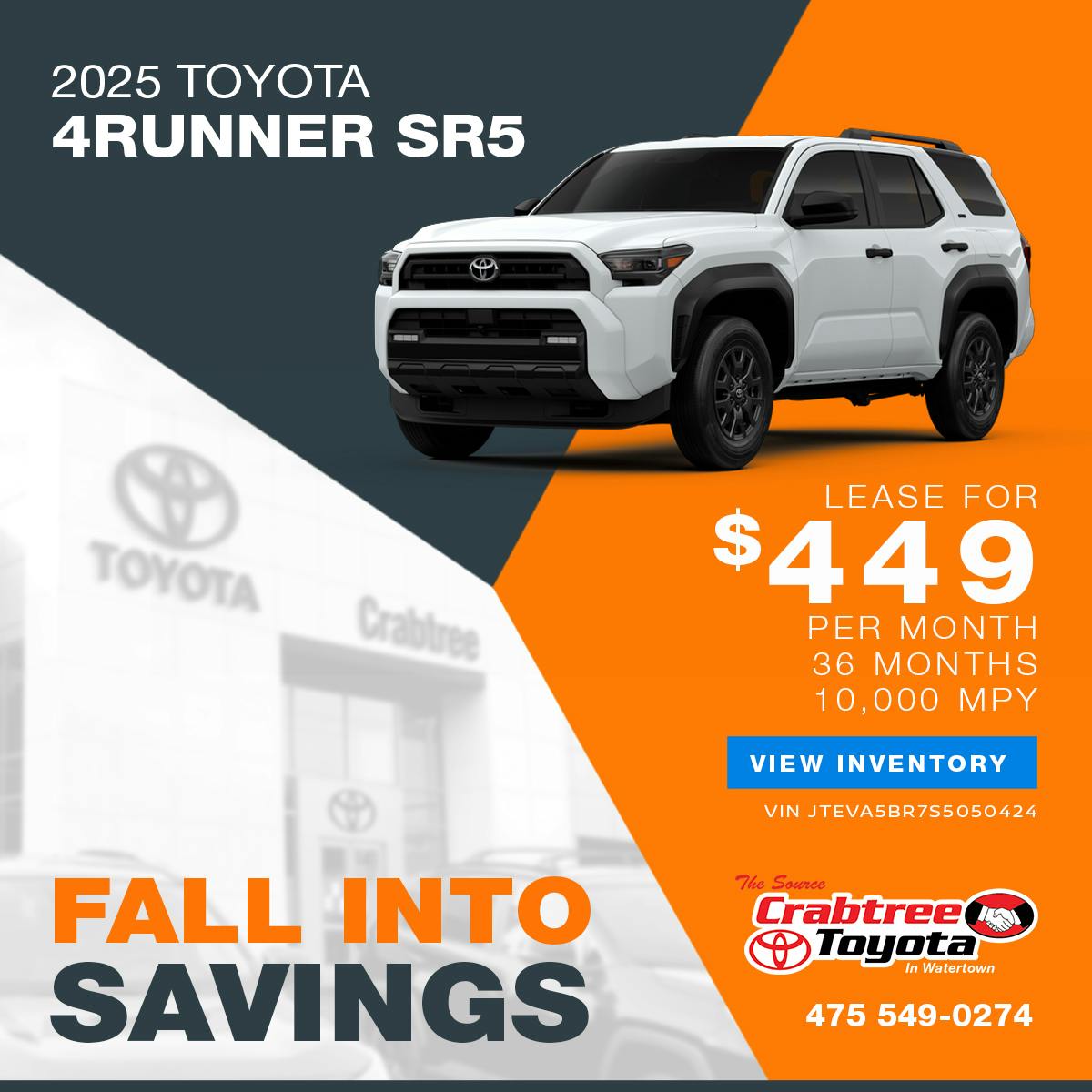 2025 Toyota 4Runner Lease Offer | Crabtree Toyota