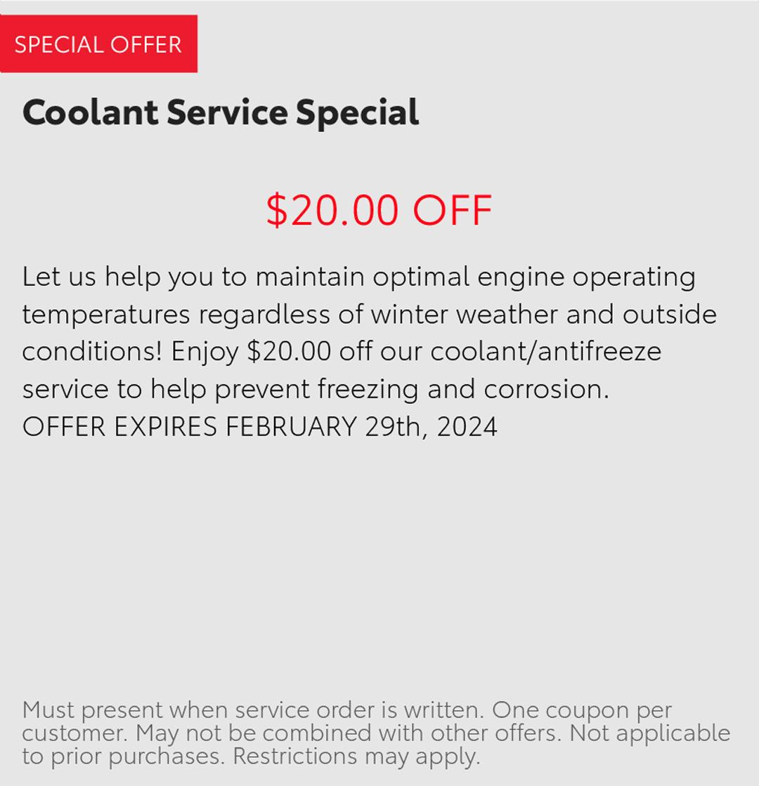 Coolant Service Special | Crabtree Toyota