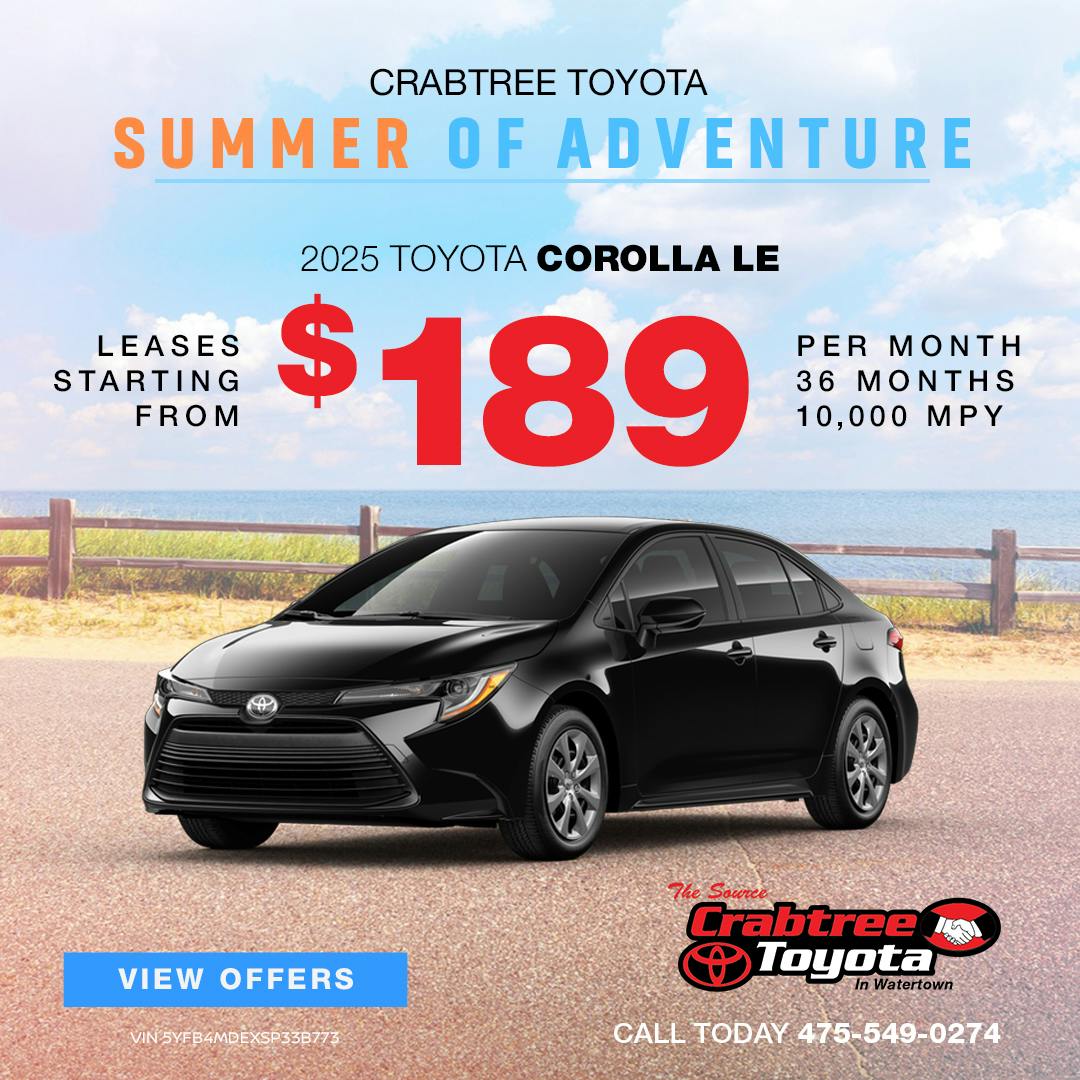 2025 Toyota Corolla Lease Offer | Crabtree Toyota